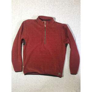 Mens Iliac Golf Sweater Size Medium Maroon Quarter Zip Casual Classic Warm